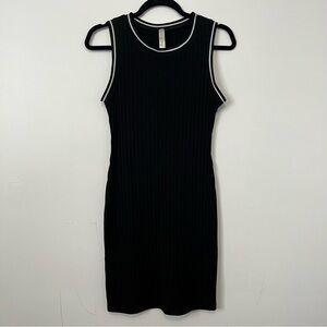 Black Sleeveless Ribbed Dress